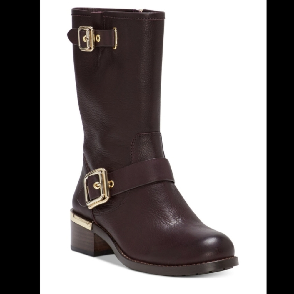 Vince Camuto - Women's Windy Moto Boots - Dark Wood